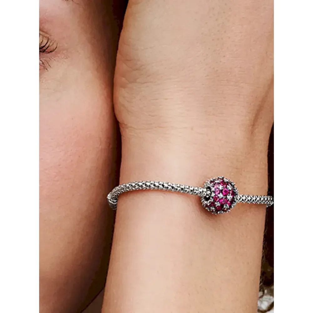 Sparkling Pavé Round Pink Charm - Image 2