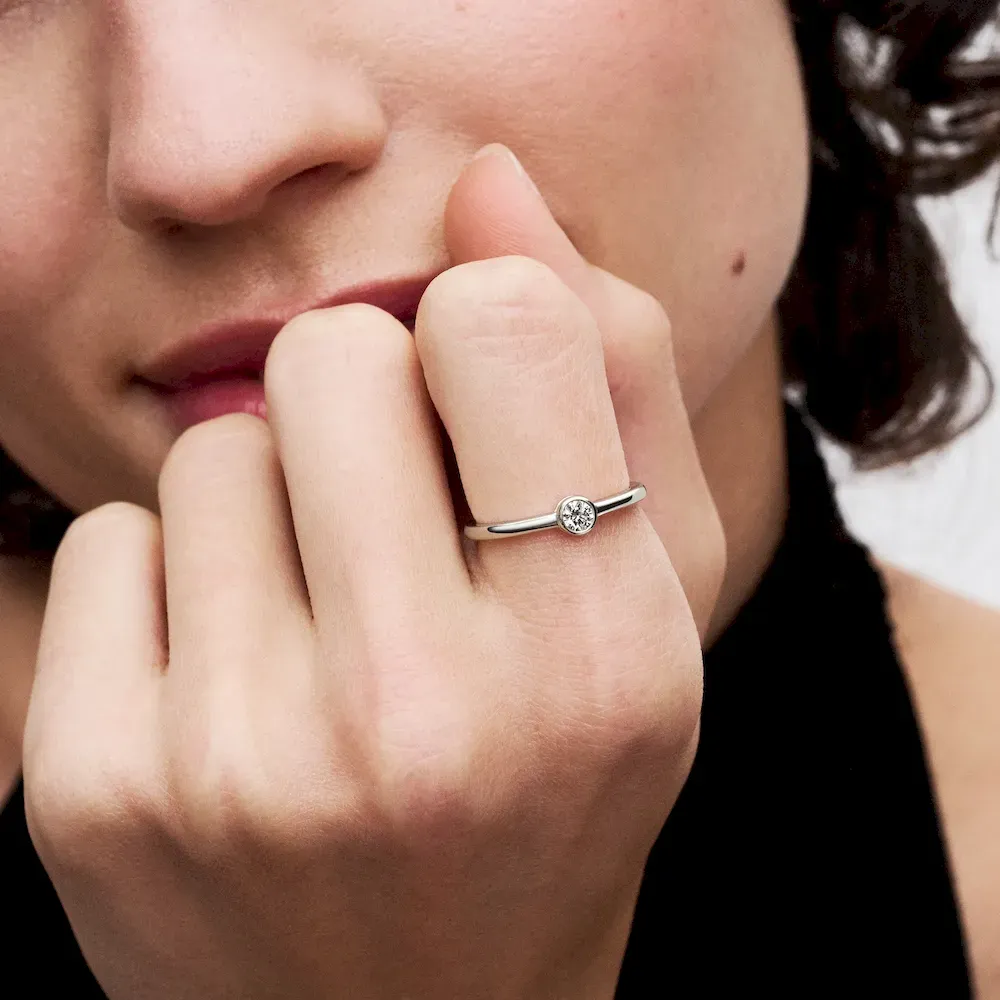 Pandora Era Bezel Sterling Silver Lab-grown Diamond Ring - Image 4