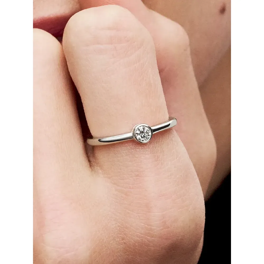 Pandora Era Bezel Sterling Silver Lab-grown Diamond Ring - Image 3