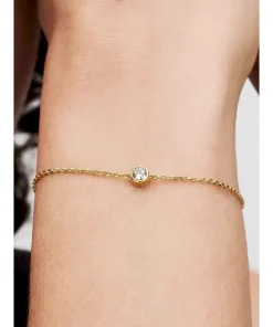 Alternative view of Pandora Era Bezel 14k Gold Lab-grown Diamond Chain Bracelet