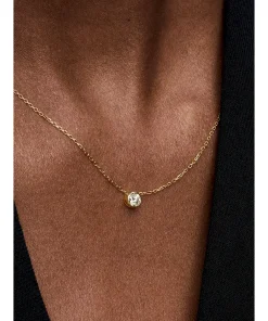 Alternative view of Pandora Era Bezel 14k Gold Lab-grown Diamond Pendant Necklace