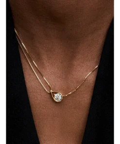 Alternative view of Pandora Infinite 14k Gold Lab-grown Diamond Double Chain Collier Necklace